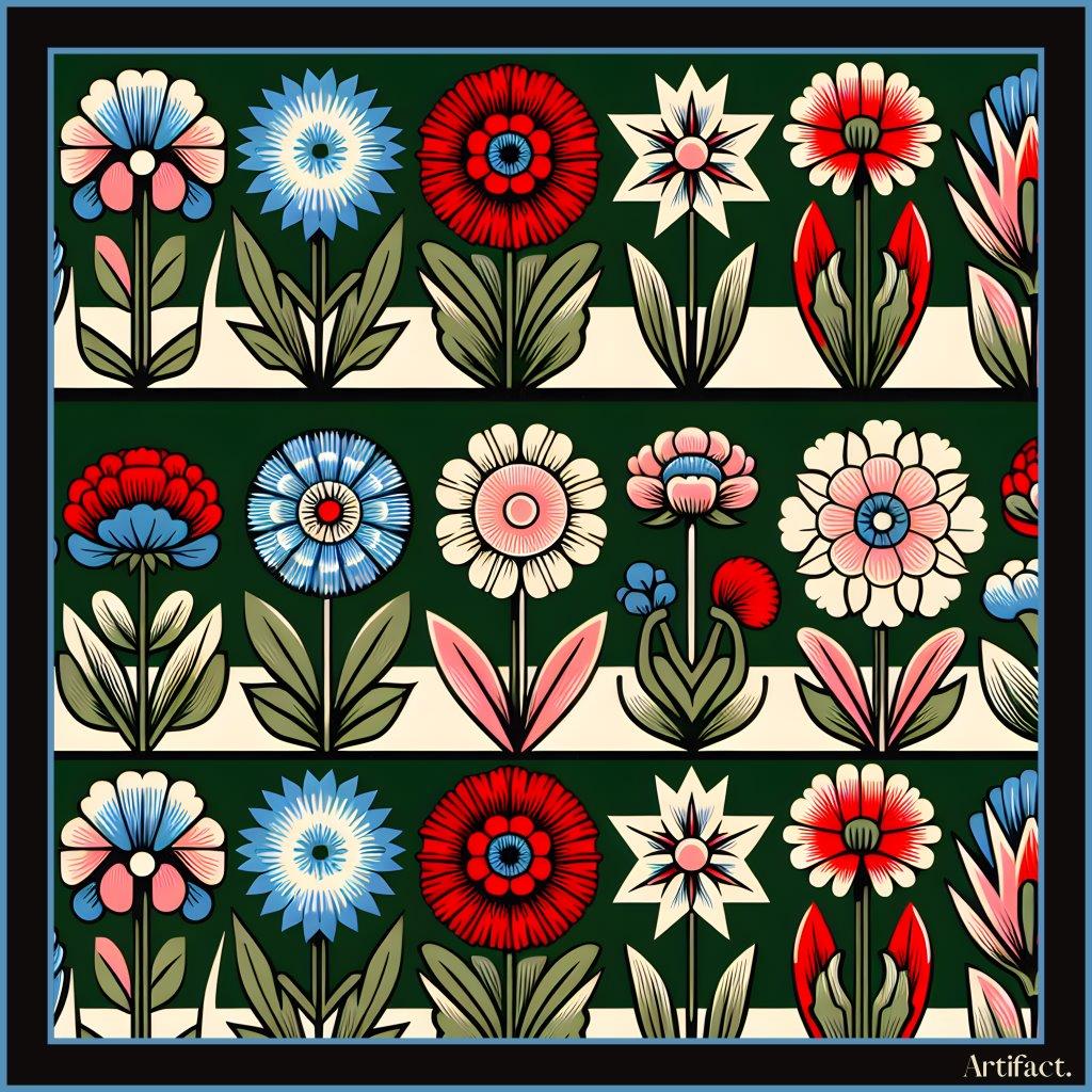 Flori: Square Silk Scarf
