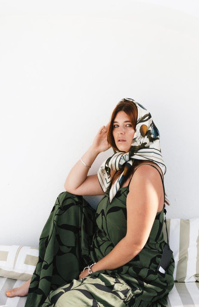 Blue Daisy: Square Silk Scarf