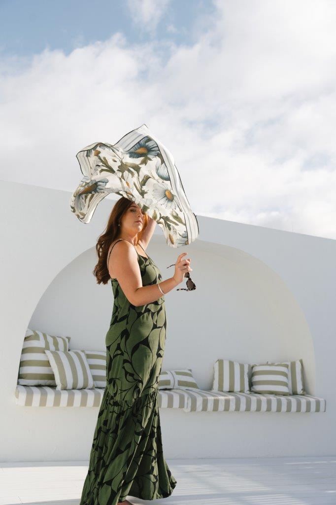 Blue Daisy: Square Silk Scarf