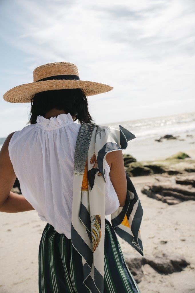 Aqua: Square Silk Scarf