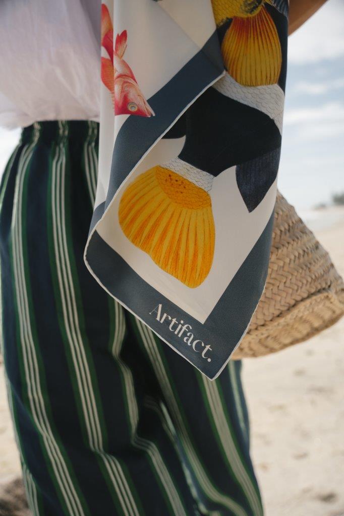 Aqua: Square Silk Scarf