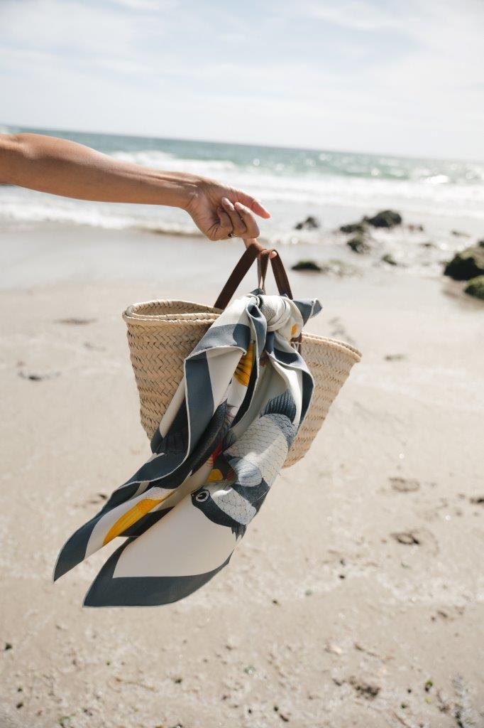 Aqua: Square Silk Scarf