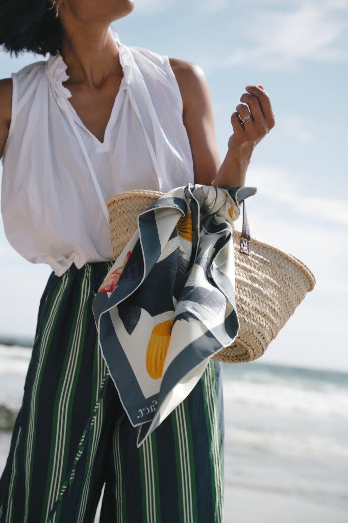 Aqua: Square Silk Scarf