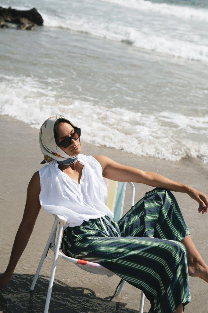 Aqua: Square Silk Scarf