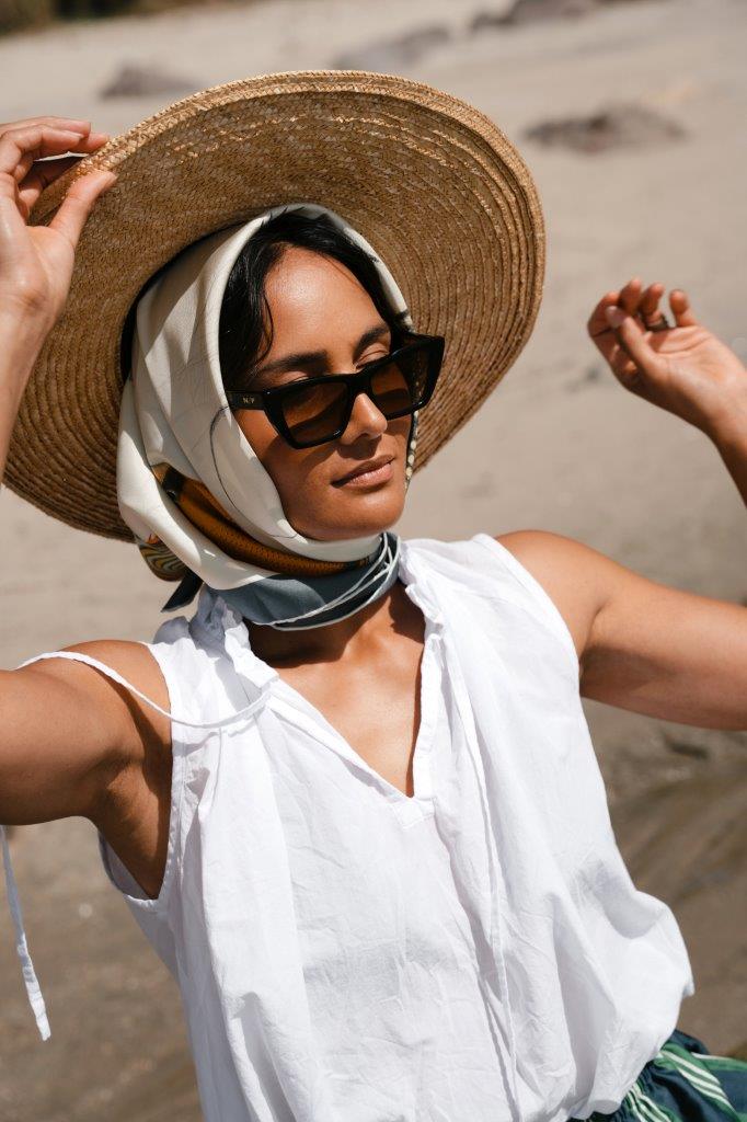 Aqua: Square Silk Scarf