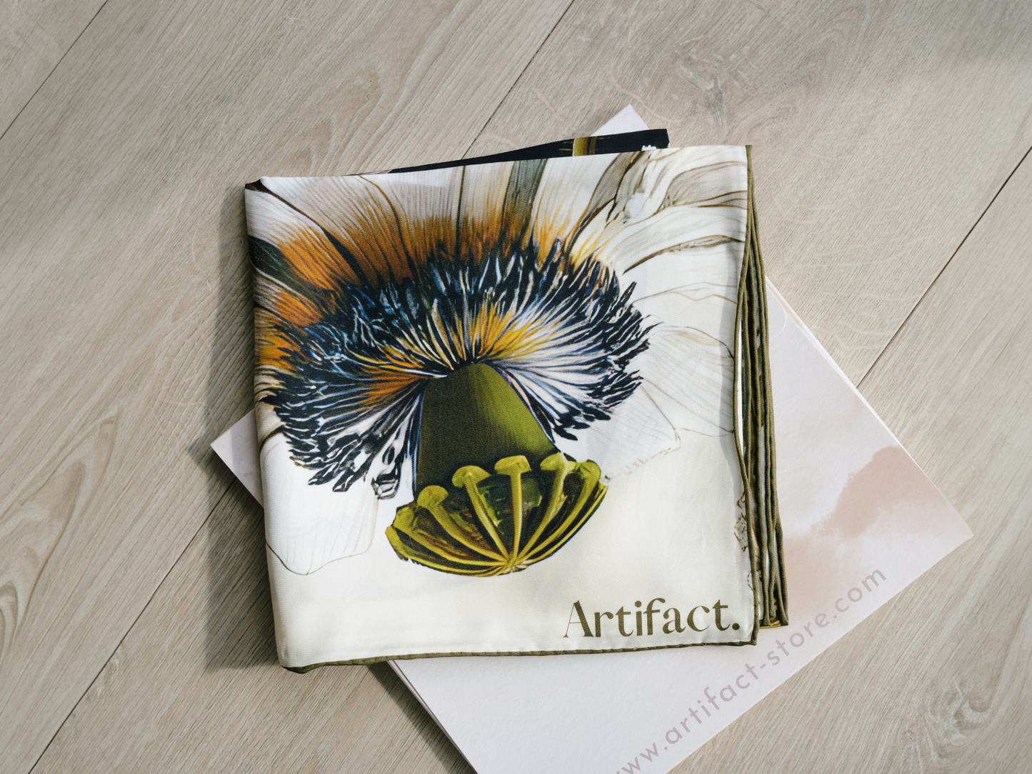 De Fleurs Square Silk Scarf - Luxury Floral Silk Twill Scarf 90x90cm | Artifact.