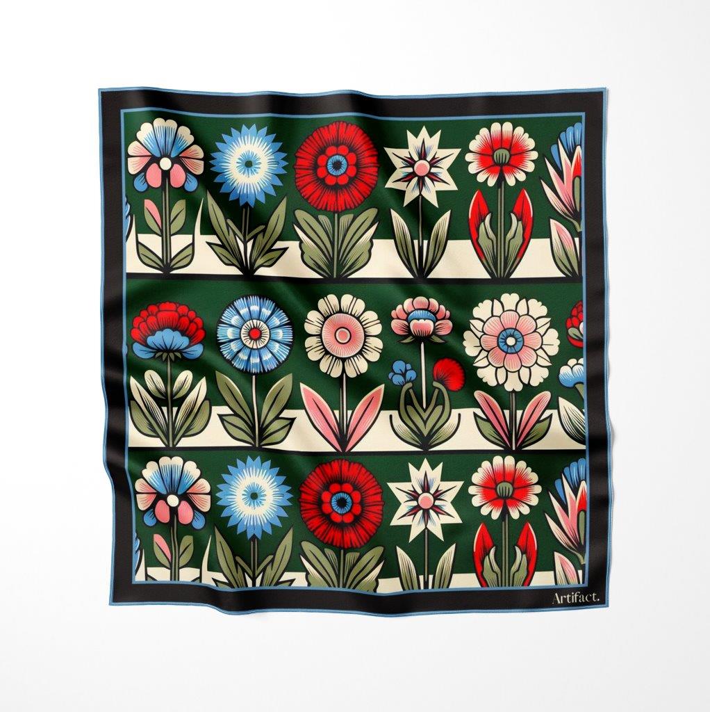 Flori: Square Silk Scarf