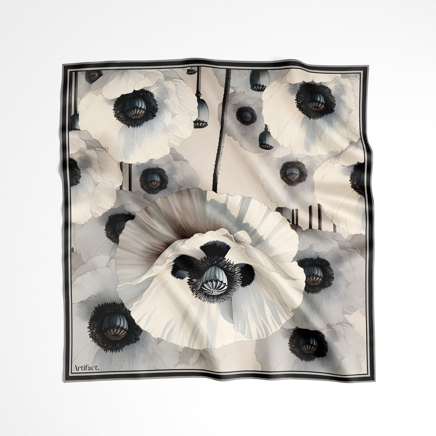 Alba Noir: Square Silk Scarf