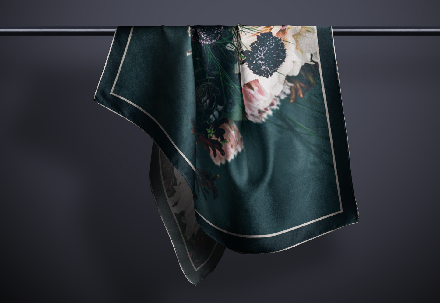 Shadow Bloom : Square Silk Scarf
