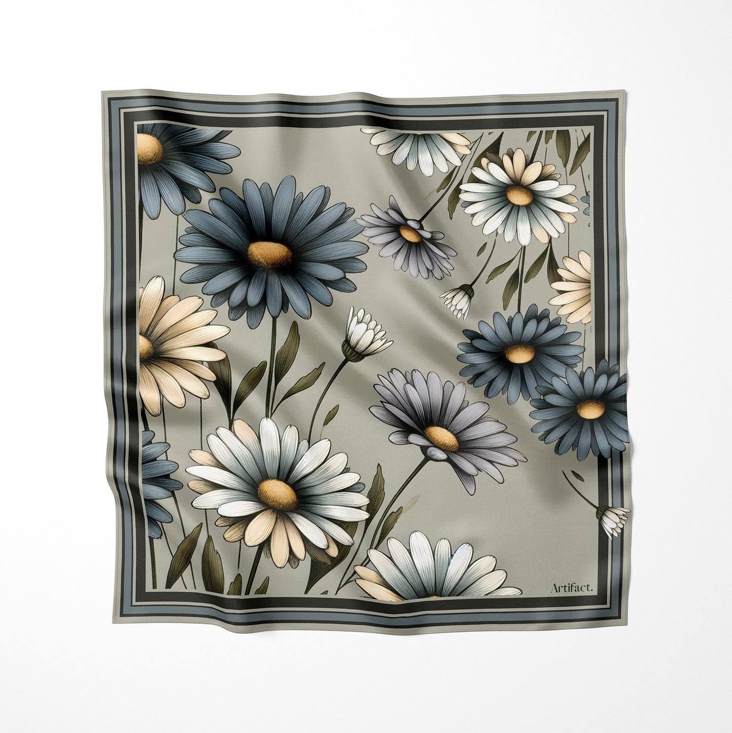 Dusk Bloom: Square Silk Scarf