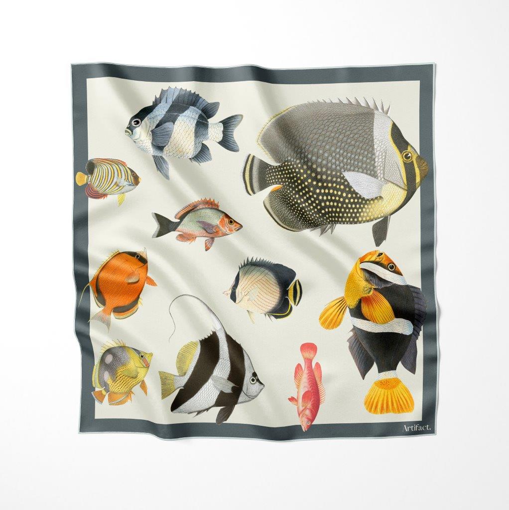 Aqua: Square Silk Scarf