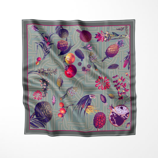 Pomona Bounty:  Square Silk Scarf