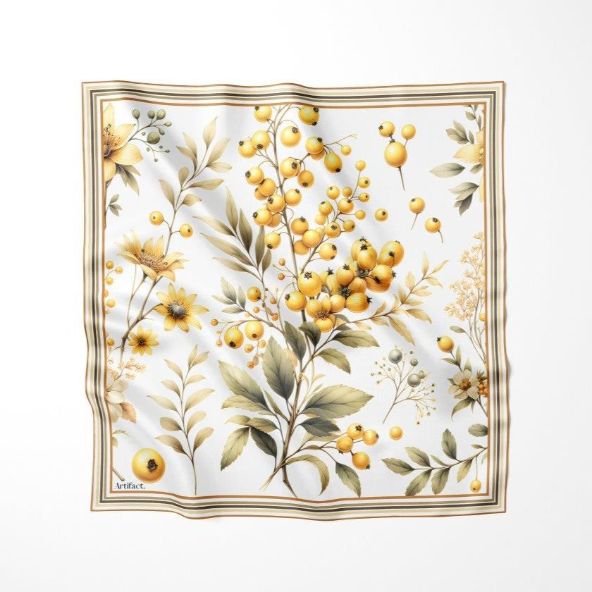 Winter Berry: Square Silk Scarf