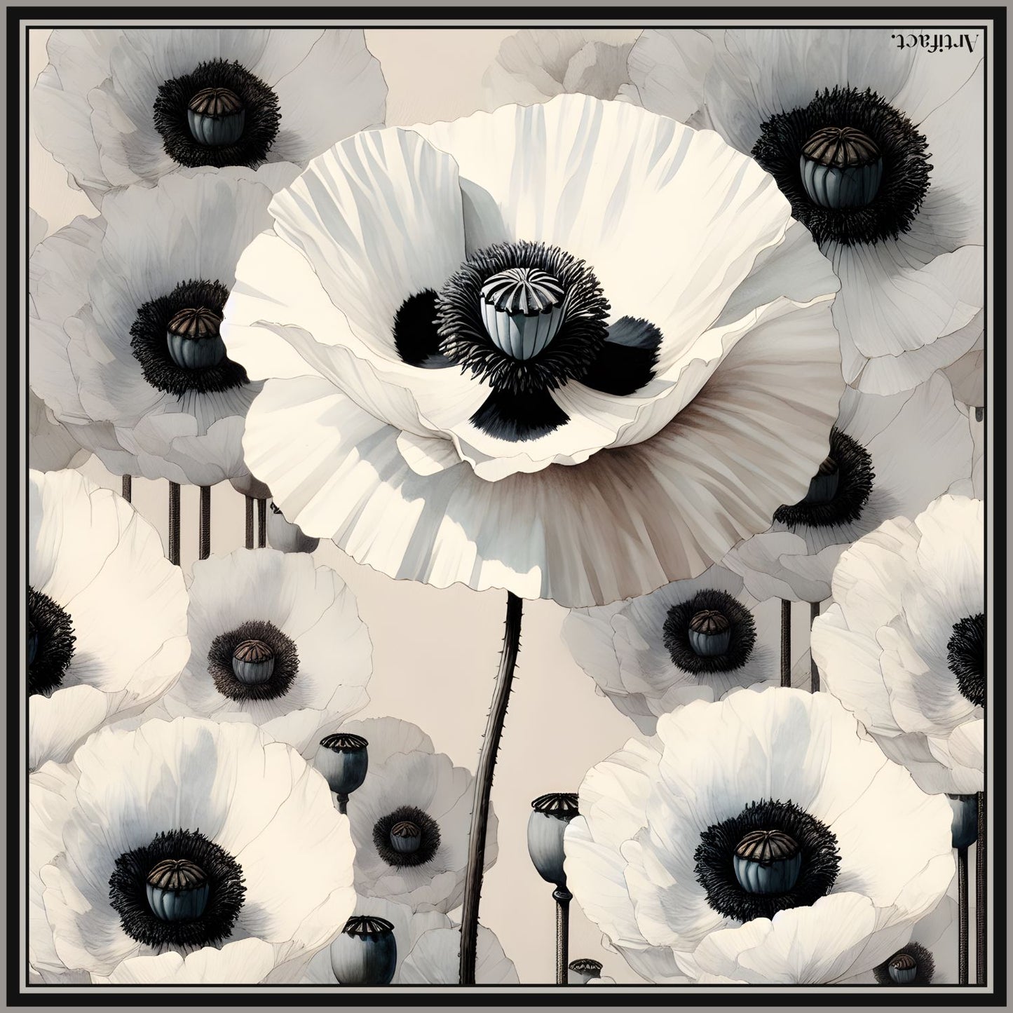 Alba Noir: Square Silk Scarf