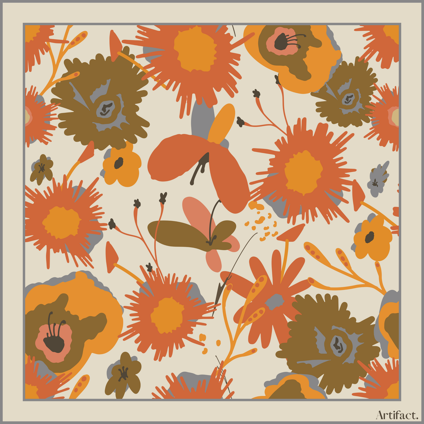 Floravive:  Square Silk Scarf