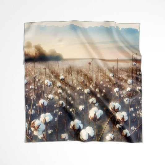 Cotton Fields:  Square Silk Scarf