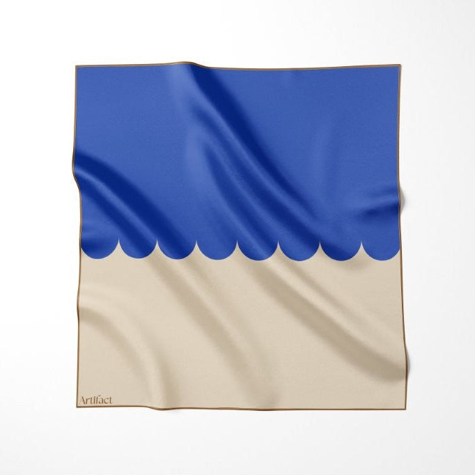 Cornflower Linen Square Silk Scarf