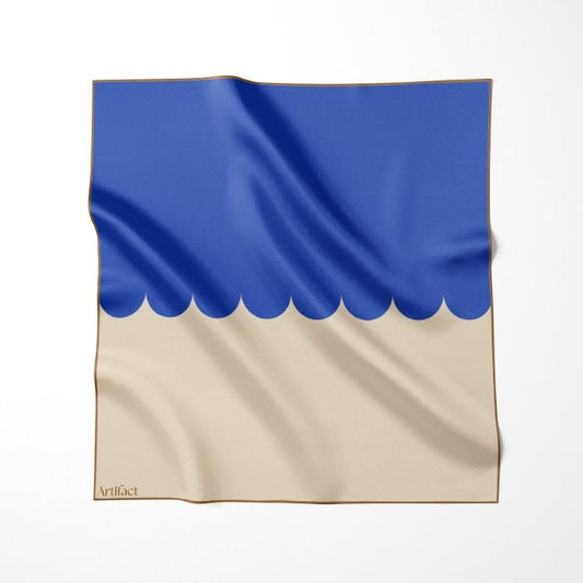 Cornflower Linen Square Silk Scarf