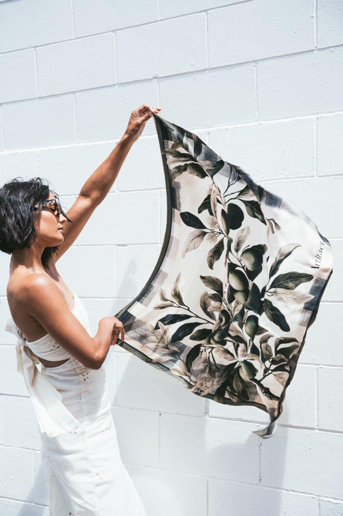 Olive:  Square Silk Scarf