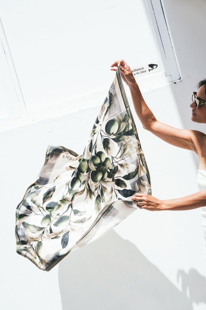 Olive:  Square Silk Scarf