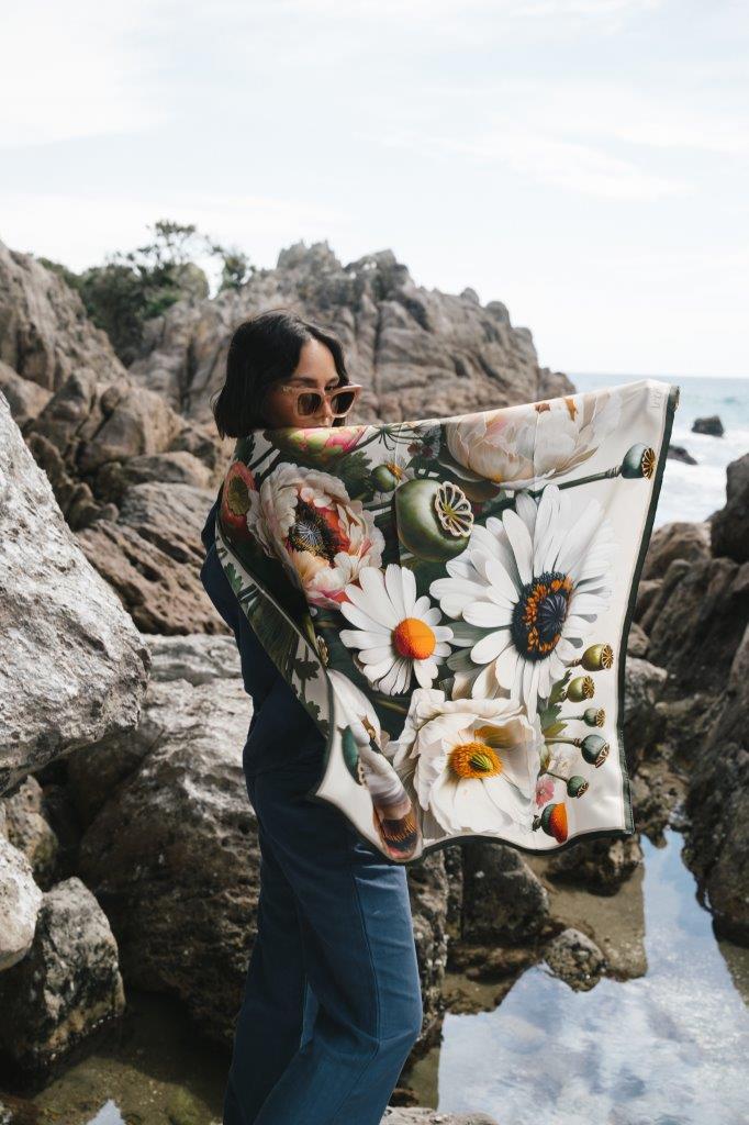 Bloom:  Square Silk Scarf