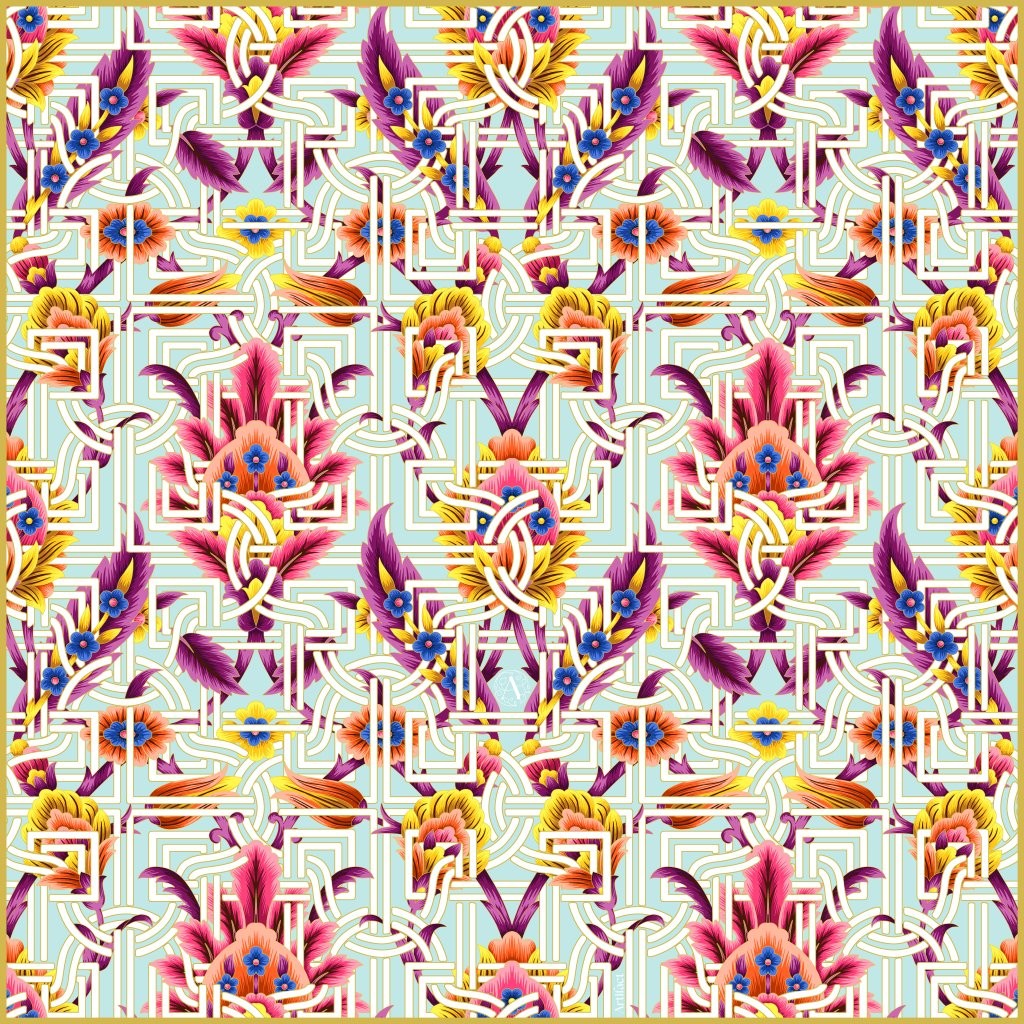 Fiorenza: Square Silk Scarf