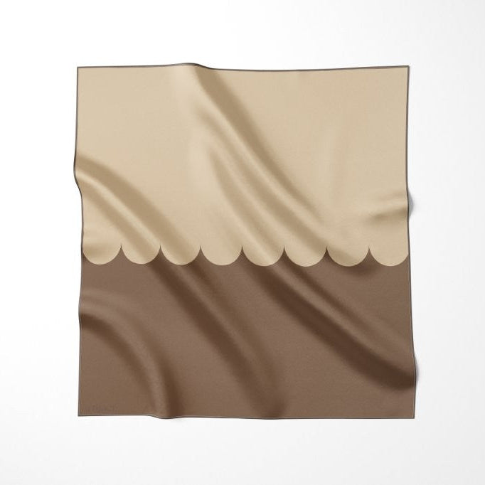 Honey Cocoa Square Silk Scarf