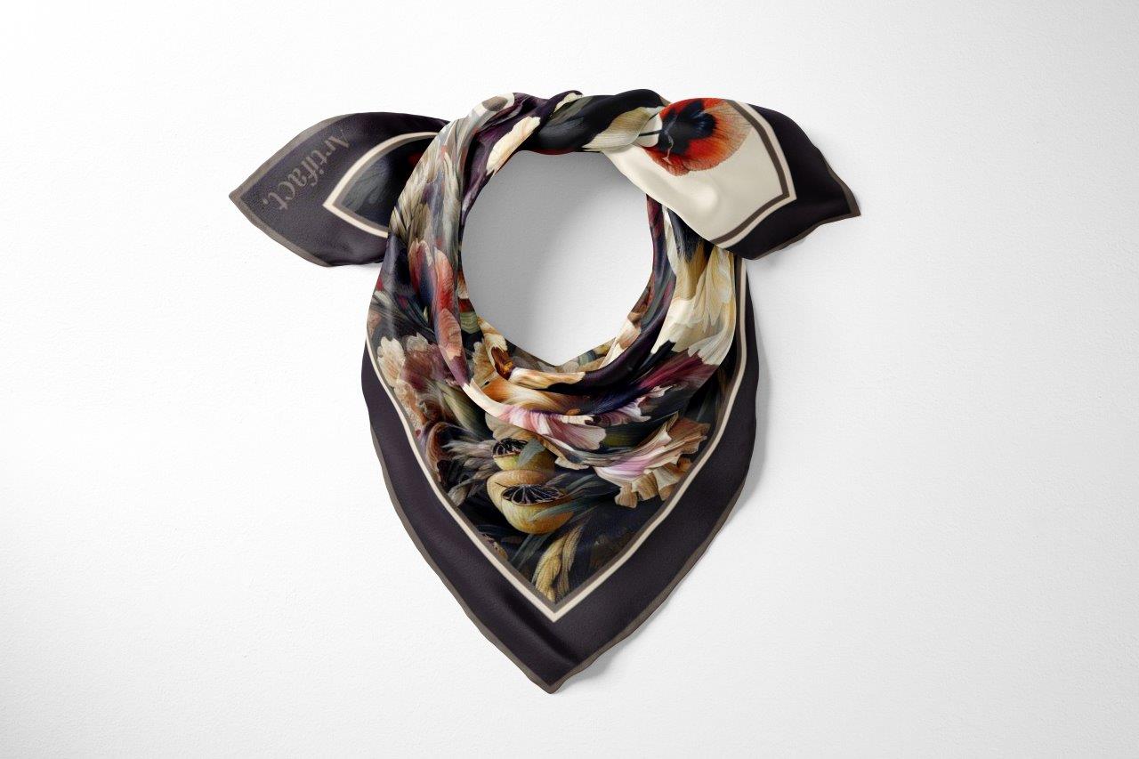 Iris :  Square Silk Scarf