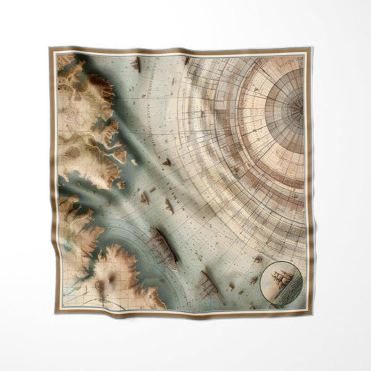 Maps:  Square Silk Scarf