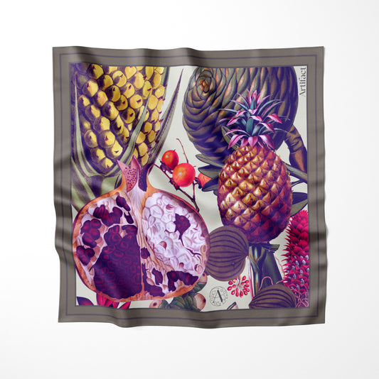 Pomona Harvest:  Square Silk Scarf