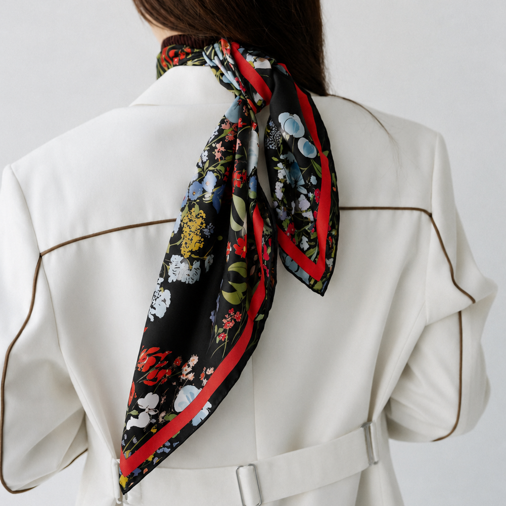 Liora Noir:  Square Silk Scarf