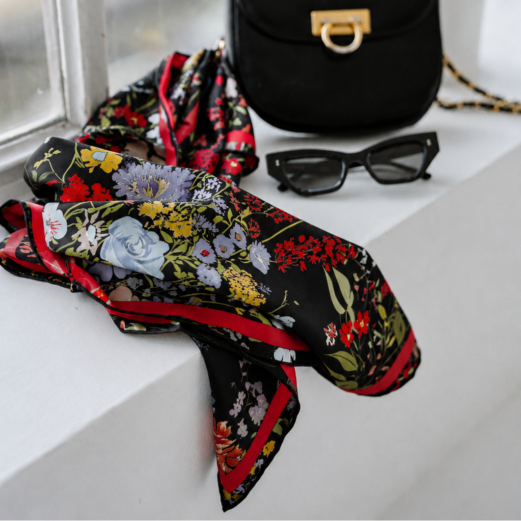 Liora Noir:  Square Silk Scarf
