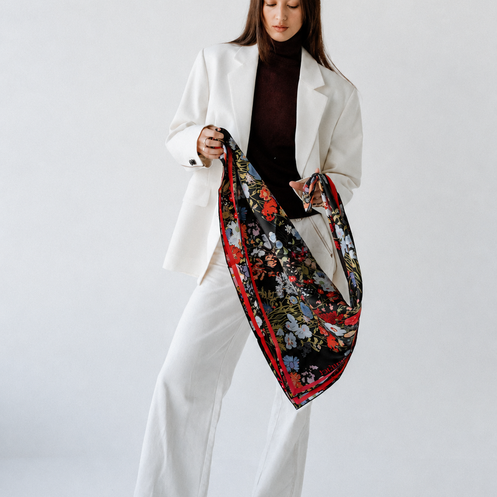 Liora Noir:  Square Silk Scarf