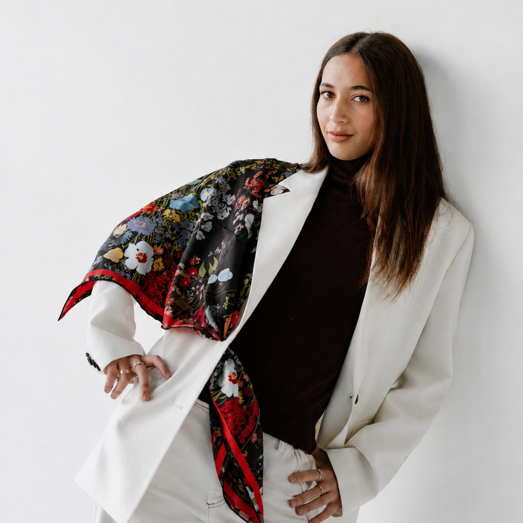 Liora Noir:  Square Silk Scarf