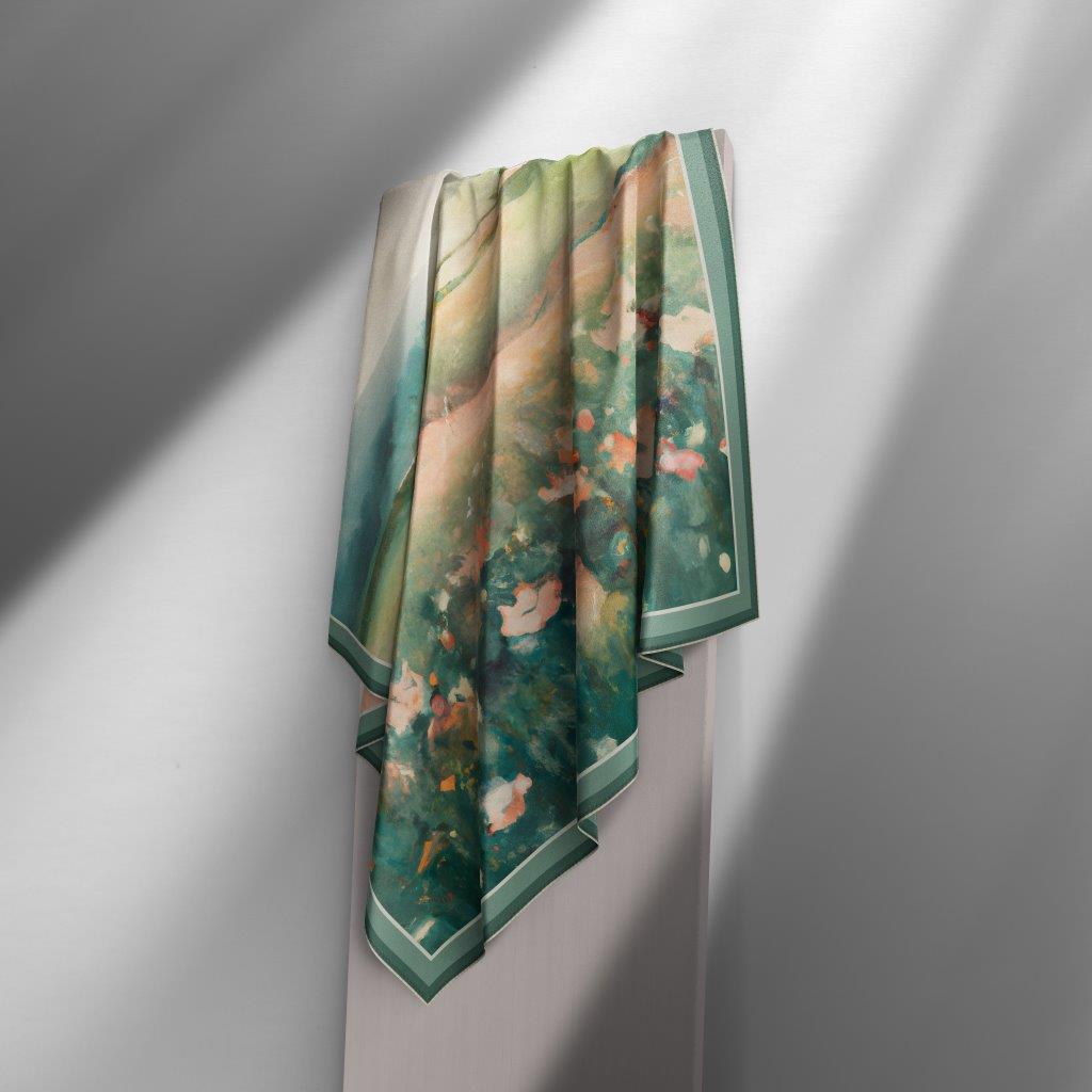 Peach Fields:  Women's Silk Scarf