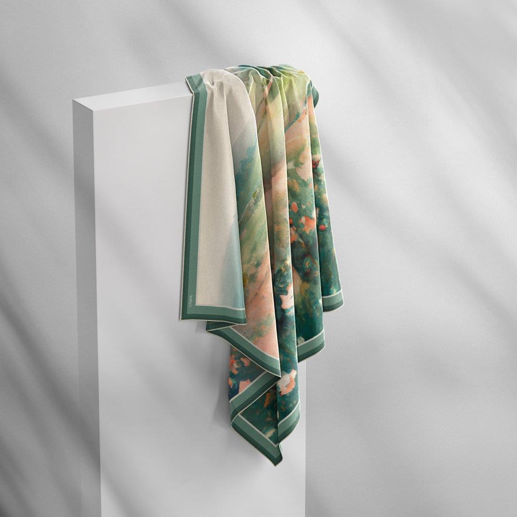 Peach Fields:  Women's Silk Scarf