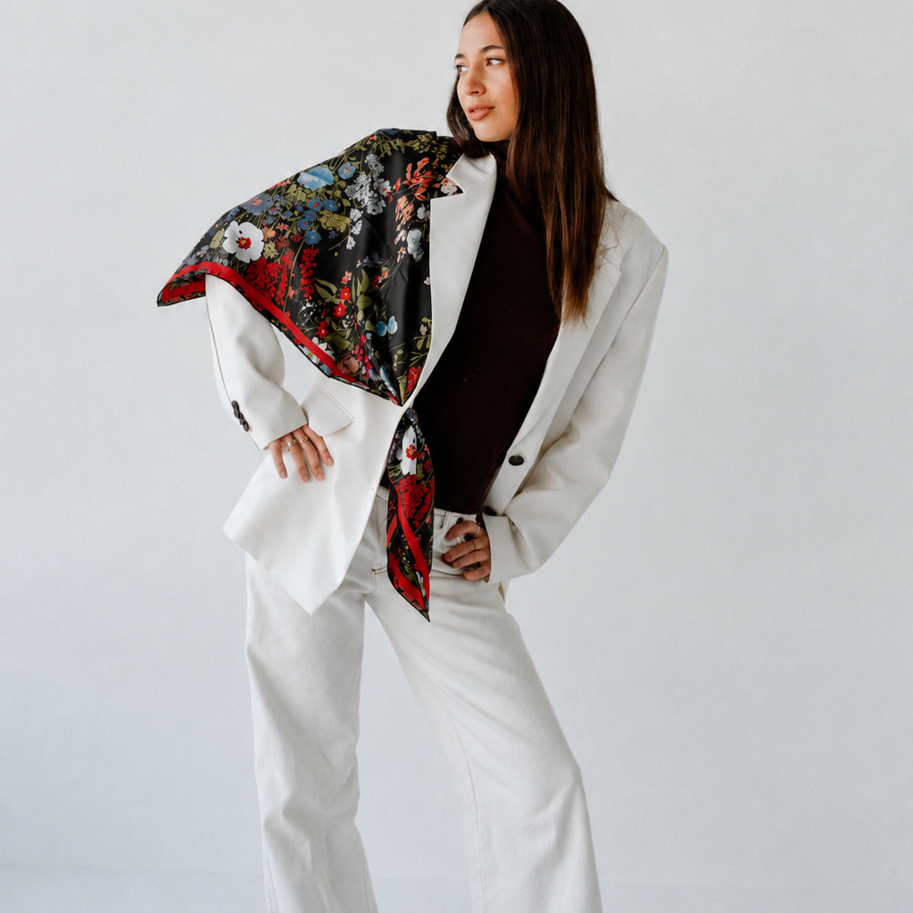 Liora Noir:  Square Silk Scarf