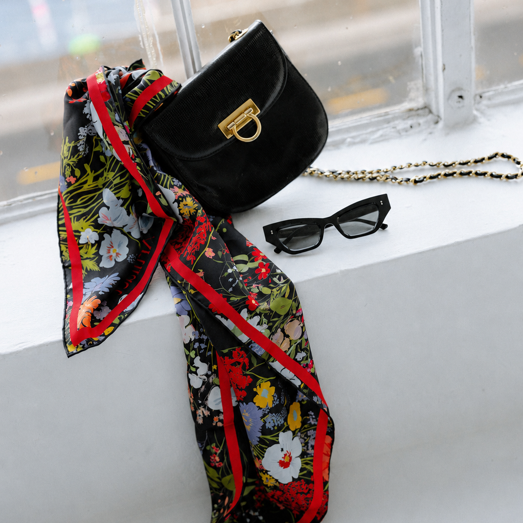Liora Noir:  Square Silk Scarf