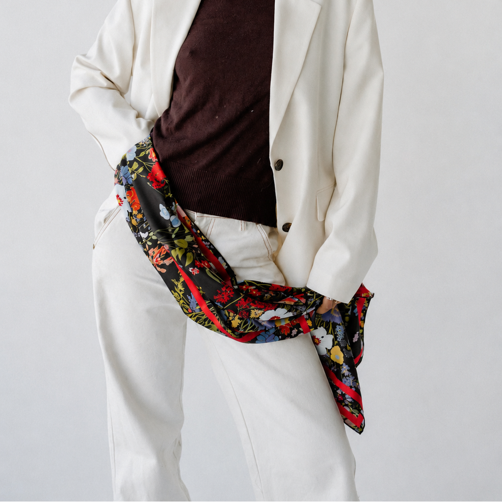 Liora Noir:  Square Silk Scarf