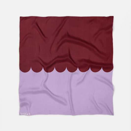 Oxblood Lilac Square Silk Scarf