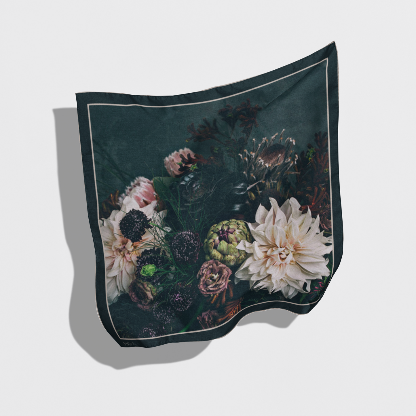 Shadow Bloom :  Square Silk Scarf