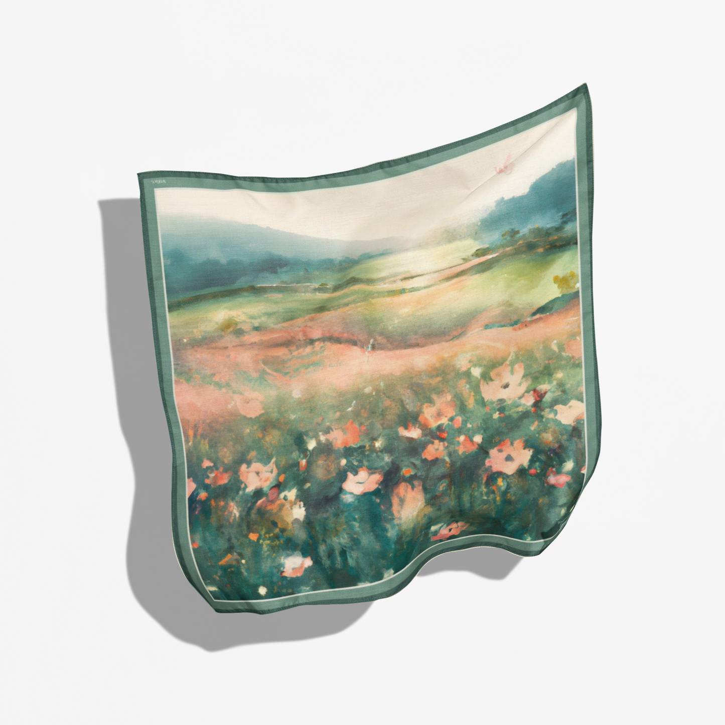 Peach Fields:  Women's Silk Scarf