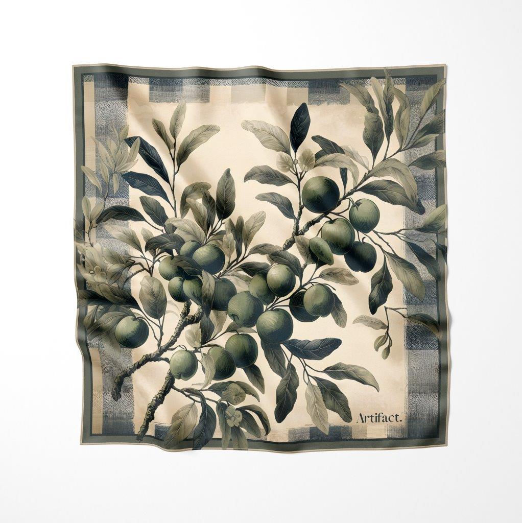 Olive:  Square Silk Scarf