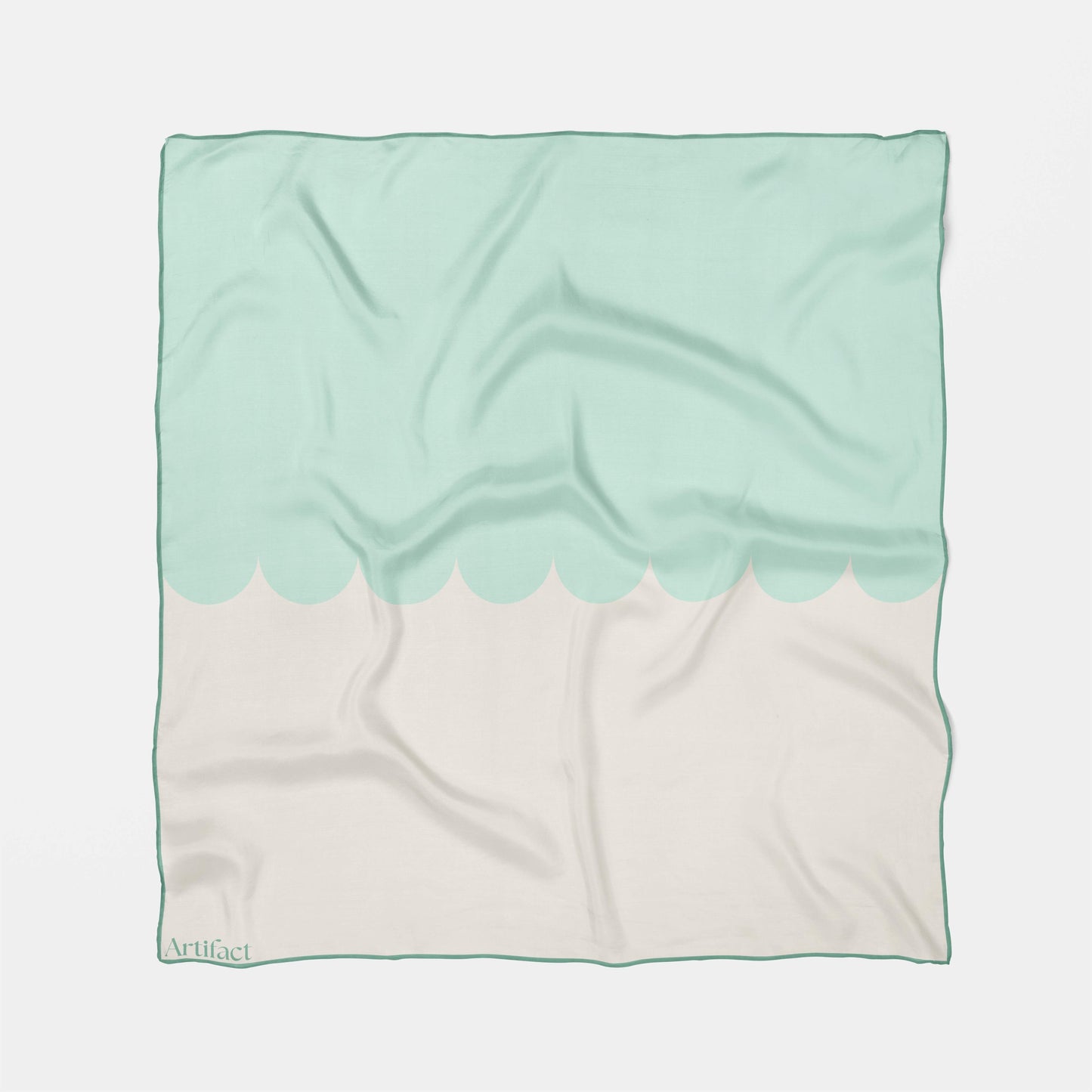 Mint Cream Square Silk Scarf