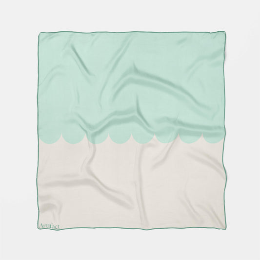 Mint Cream Square Silk Scarf