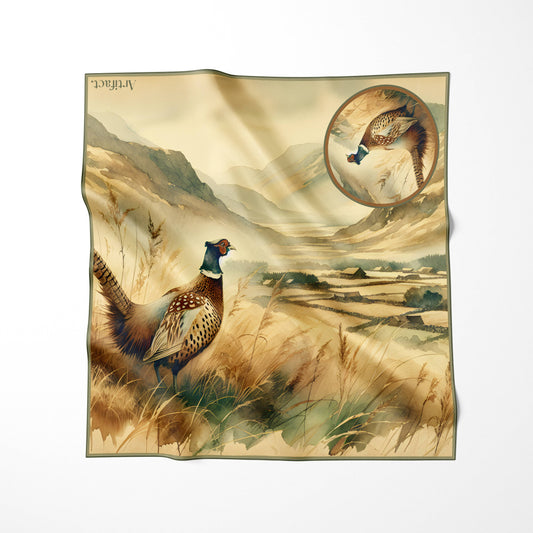 Pheasant: Square Silk Scarf