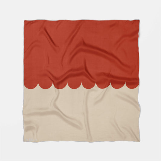 Brick Sand Square Silk Scarf