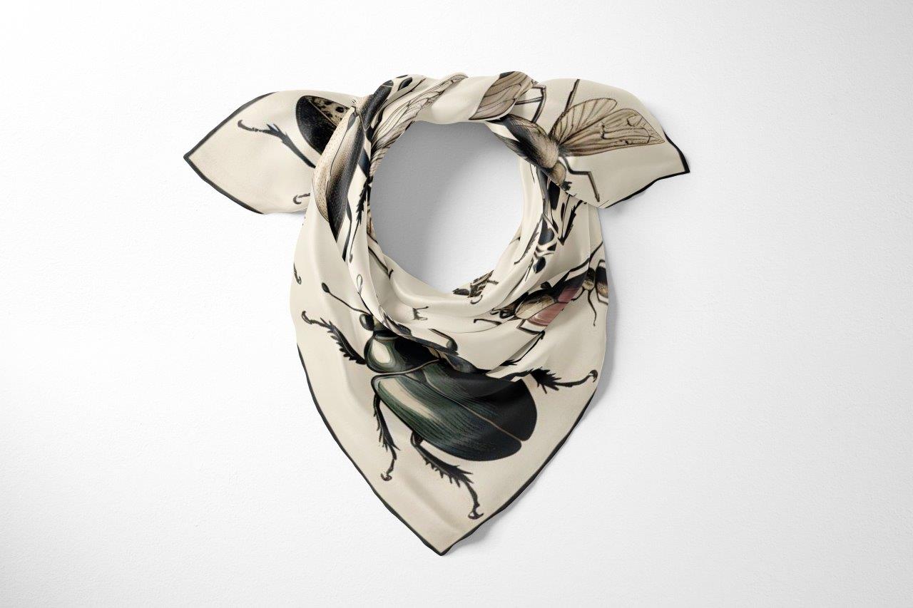 Bugs:  Square Silk Scarf