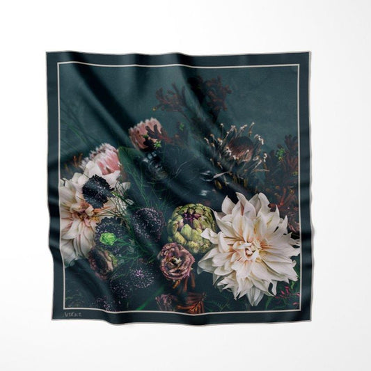 Shadow Bloom :  Square Silk Scarf