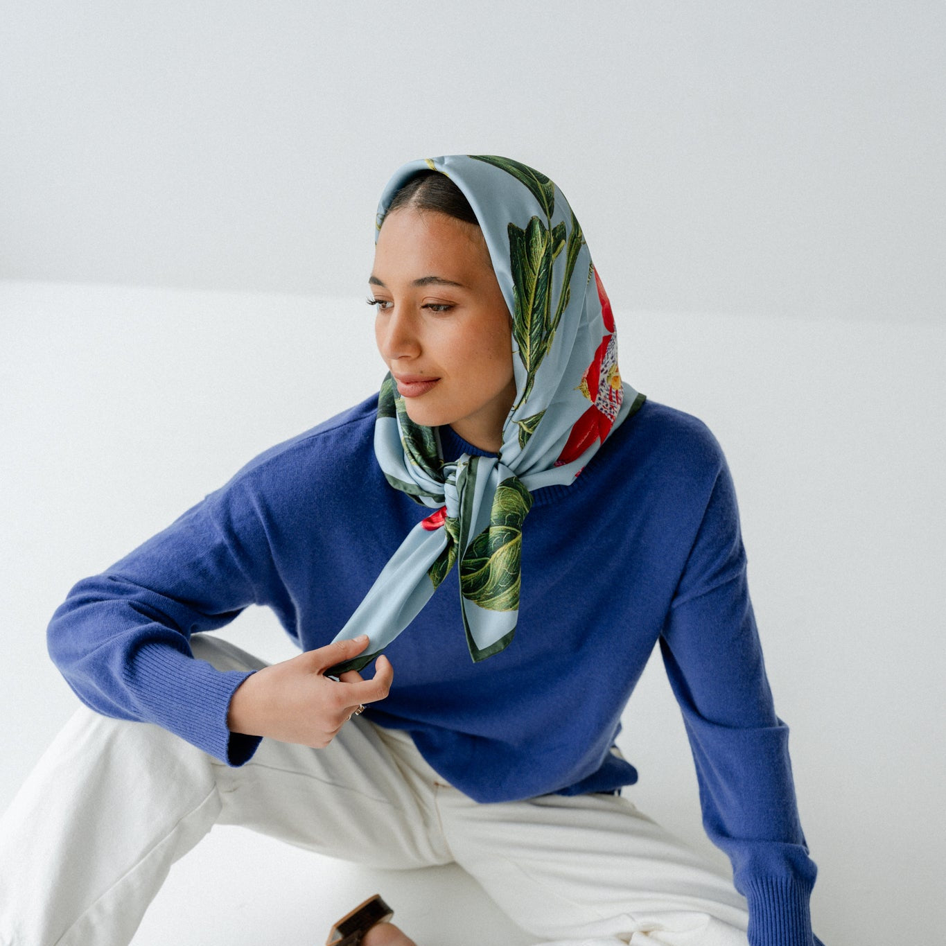 Liora Blossom:  Square Silk Scarf